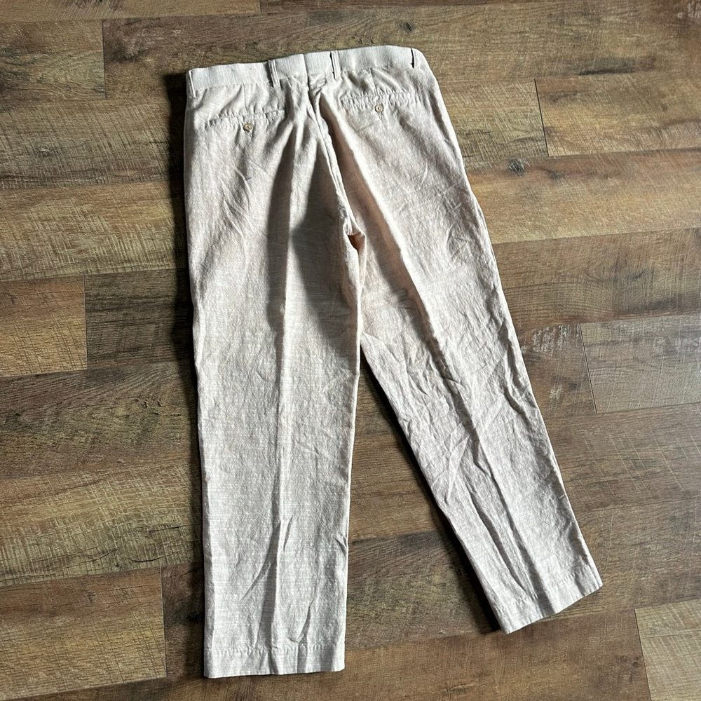 Men's Paulo Solari Beige Tailored Fit Trousers Waist 34